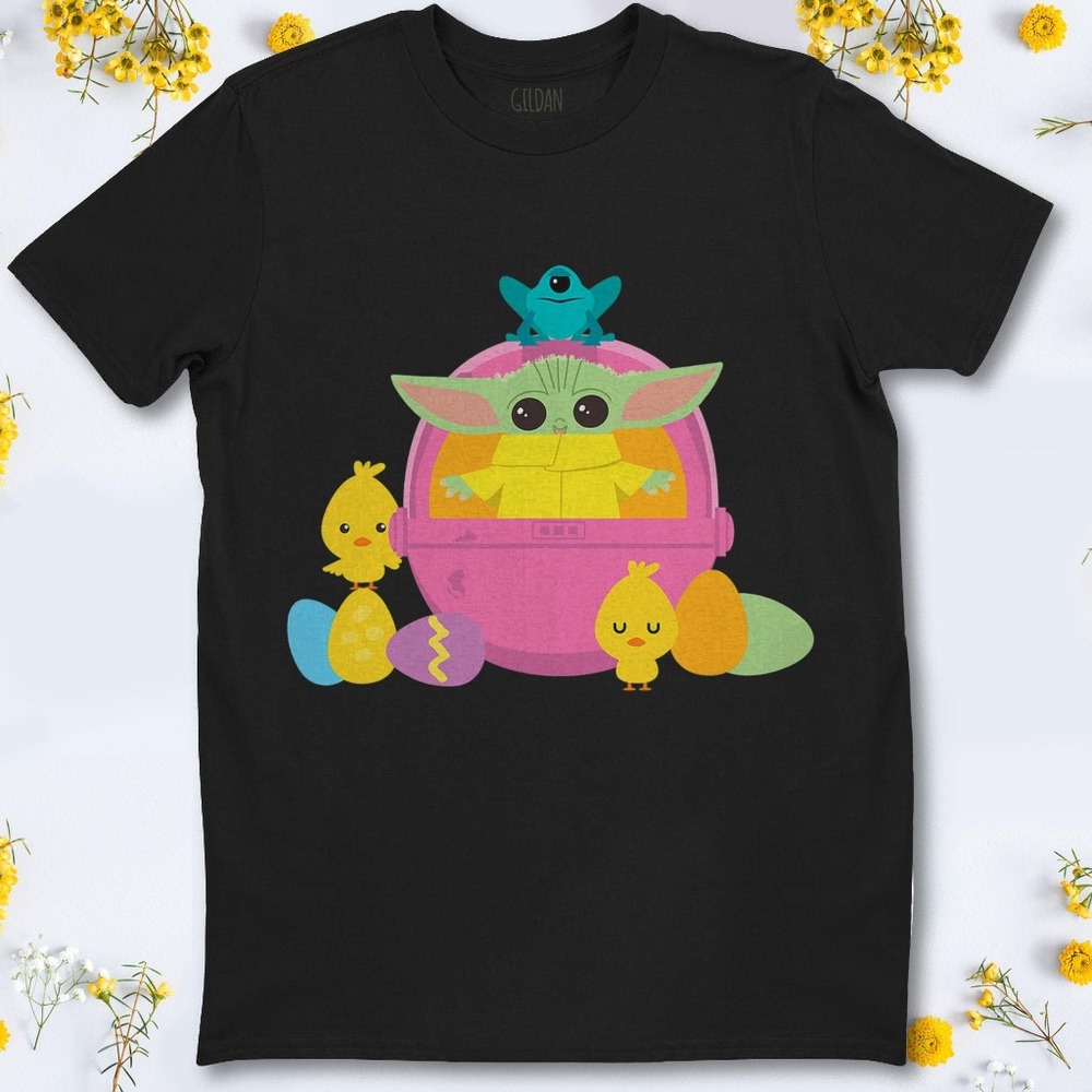 Baby Yoda Star Wars The Mandalorian The Child Easter Eggs Happy Easter T-Shirt